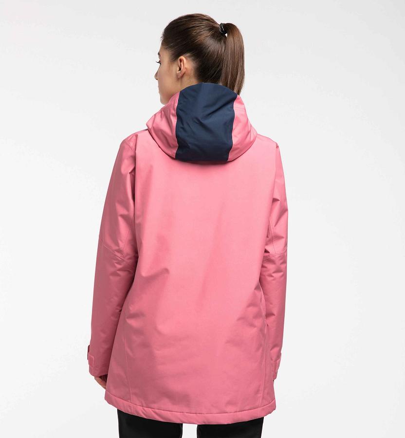 Haglöfs Womens Lumi Parka Pink/Dark Blue New Zealand 20583PMIS